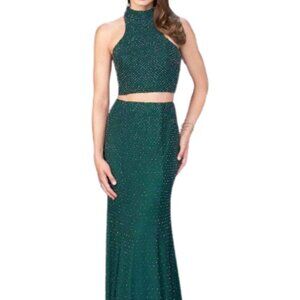 NWT La Femme 24158 Prom Dress Forest Green Size 2